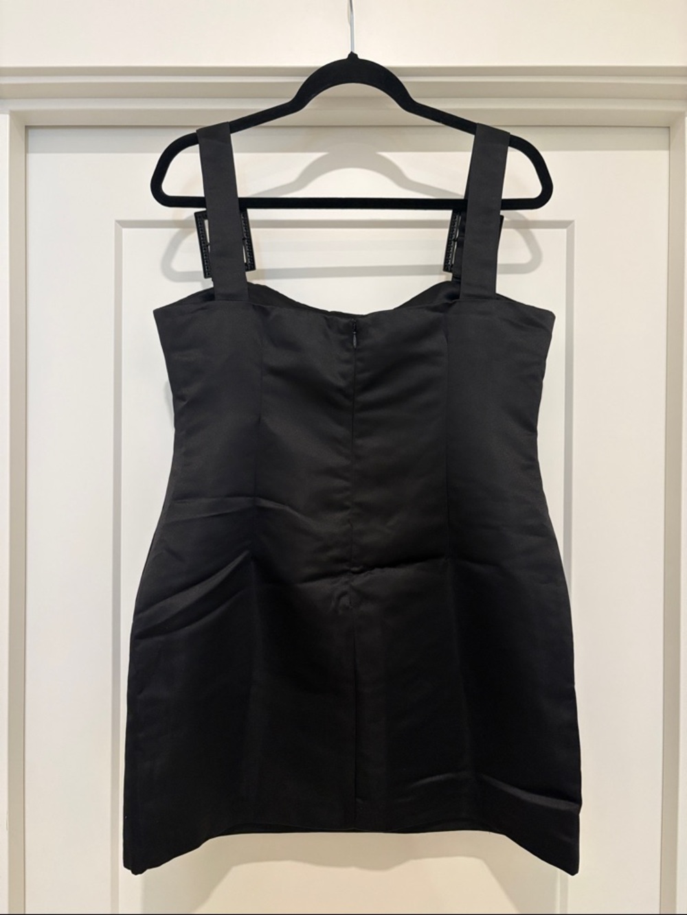 NWT [Cynthia Rowley] Gigi Satin Short Mini Cocktail Dress in Black Women’s 10 - Picture 10 of 14
